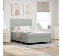 Lit à ressort vidaXL avec matelas gris clair 160x200 cm en velours