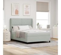 Lit À Ressort Vidaxl Avec Matelas Gris Clair 160x200 Cm Velours