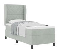 Lit À Ressort Vidaxl Avec Matelas Gris Clair 80x200 Cm Velours