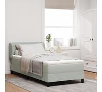 Lit à ressort vidaXL avec matelas Gris clair 90x200 cm Velours