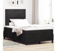 Lit À Ressort Vidaxl Avec Matelas Noir Petit Double Velours