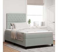 Lit À Ressort Vidaxl Avec Matelas Velours Gris Clair Petit Double