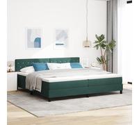 Lit À Ressort Vidaxl Avec Matelas Vert Foncé 200x200 Cm En Velours Vert