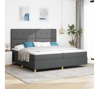 Lit à ressorts avec matelas avec des lumières à LED tissu Lit king size vidaXL v