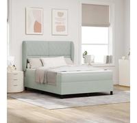 vidaXL Lit à Ressorts avec Matelas Gris Clair 140 x 200 cm Velours, Lit Moderne Chic, tête de lit Ajustable, Matelas à Ressorts ensachés, mobilier élégant pour Une Nuit paisible.