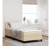 Lit à ressorts avec matelas avec tête de lit tissu chambre Réglable Luxe vidaXL