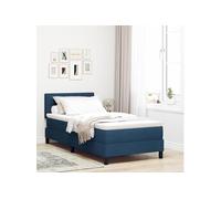 Lit à ressorts avec matelas bleu 90x190 cm en tissu 3338656