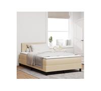 Lit à ressorts avec matelas Crème 120x190 cm Tissu 3338753