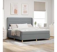 Lit à Ressorts avec Matelas en Mousse Gris Foncé 90x190 cm, Cadre Robuste en Bois d'Ingénierie, Tête de Lit Réglable, Confort Supérieur pour Chambre Moderne