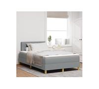Lit à ressorts avec matelas gris clair 120x200 cm tissu 3338909