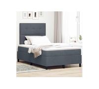Lit à ressorts avec matelas gris foncé 120x200 cm en velours 3339825