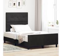 vidaXL Cadre de lit Velours 120 x 190 cm Noir - 3344929