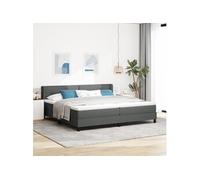 vidaXL Lit tapissier avec tête de lit réglable, Gris foncé, 200 x 200 cm, en Tissu. Design Moderne, Housse Amovible, Mousse Haute densité. Mobilier de Chambre, Matelas, Ensemble de lit Multi-Zone.
