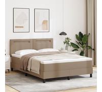 Lit À Ressorts Vidaxl Avec Matelas Cappuccino 140x200 Cm Simili Cuir, Tête De Lit Vidaxl Design Simple Cappuccino 140 Cm Simili Cuir