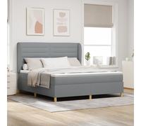 Lit À Ressorts Vidaxl Avec Matelas Gris Clair 180x200 Cm En Tissu