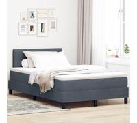 Lit À Ressorts Vidaxl Avec Matelas Gris Foncé 120x200 Cm Velours
