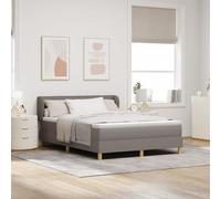 Lit à ressorts vidaXL avec matelas - Taupe, 140x190 cm, Tissu