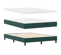 Lit À Ressorts Vidaxl Avec Matelas Velours Vert Foncé 140x200 Cm