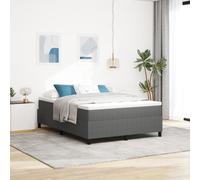 Lit À Ressorts Vidaxl Gris Clair 160x200 Cm En Tissu Velours Côtelé Gris