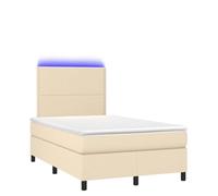 Lit à sommier tapissier avec lumière, 120 x 200 cm, lit en tissu moderne avec matelas, parfait pour les chambres à coucher et les petits espaces, confortable et élégant