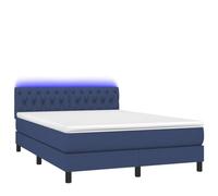 Lit à sommier tapissier avec matelas 140 x 200 cm - Éclairage moderne bleu - Système de sommeil de luxe pour un meilleur repos et design élégant de la chambre à coucher