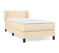 Lit À Sommier Tapissier Avec Matelas Crème 80x200 Cm Tissu