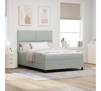 Lit à sommier tapissier avec matelas gris clair 160x200 cm en velours