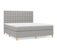 Lit À Sommier Tapissier Avec Matelas Gris Clair 160x200cm Tissu
