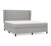 Lit À Sommier Tapissier Avec Matelas Gris Clair 160x200cm Tissu Gris