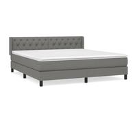 Lit à sommier tapissier avec matelas Gris foncé 160x200cm Tissu