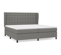 Lit à sommier tapissier avec matelas Gris foncé 200x200cm Tissu