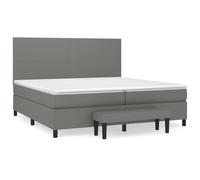 Lit à sommier tapissier avec matelas Gris foncé 200x200cm Tissu