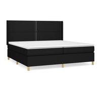 Lit à sommier tapissier avec matelas Noir 200x200 cm Tissu