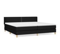 Lit à sommier tapissier avec matelas Noir 200x200 cm Tissu