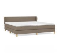 Lit à sommier tapissier avec matelas Taupe 200x200 cm Tissu