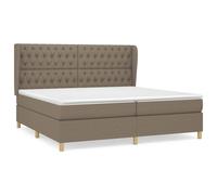 Lit à sommier tapissier avec matelas Taupe 200x200 cm Tissu Gris