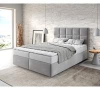Lit à sommier tapissier Dream-Fine 140x200 Microfibre Grau