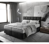 Lit à sommier tapissier Dream-Fine 160x200 Microfibre Anthracite Vintage