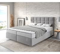 Lit à sommier tapissier Dream-Fine 160x200 Microfibre Gris