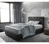 Lit à sommier tapissier Dream-Great 120x200 Microfibre Anthracite Vintage