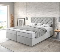 Lit à sommier tapissier Dream-Great 160x200 Microfibre Gris argenté