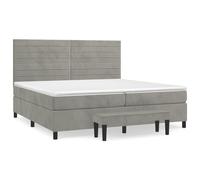 Lit à sommier tapissier et matelas Gris clair 200x200cm Velours