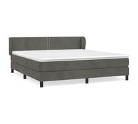 Lit À Sommier Tapissier Et Matelas Gris Foncé 160x200cm Velours Gris