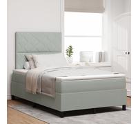 Lit À Sommier Tapissier Vidaxl Avec Matelas Et Lumière Led Gris Clair 120x200 Cm En Velours