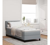 lit à sommier vidaXL avec matelas gris clair 80x200 cm tissu, tête de lit vidaXL design blocs en diamant gris clair 80 cm tissu
