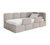 Lit ado avec matelas coffre et barrières - CLOUDY - grege - côté droit