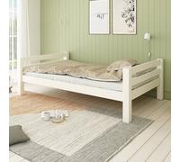 Lit Ado Extra-solide Bois Massif Hercule Blanc 120X200