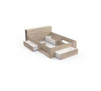 Lit adulte 140 190 cm Chene Kronberg O ygene Gris