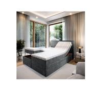 Lit adulte 160x200 POSITANO - ensemble relaxation électrique en tissu gris foncé