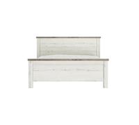 Lit adulte 180 x 200 - GAMI - CHAMONIX - Bois - Blanc cassé